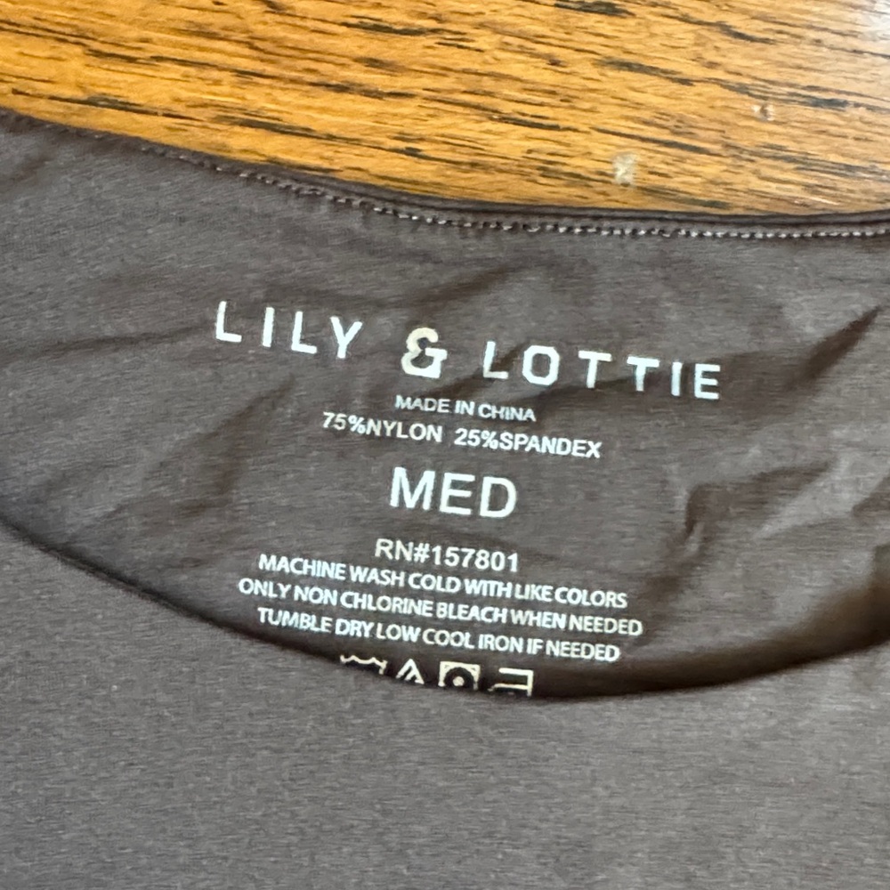 Lily & Lottie Women's Charcoal Long Sleeve Tee - Picture 2 of 3